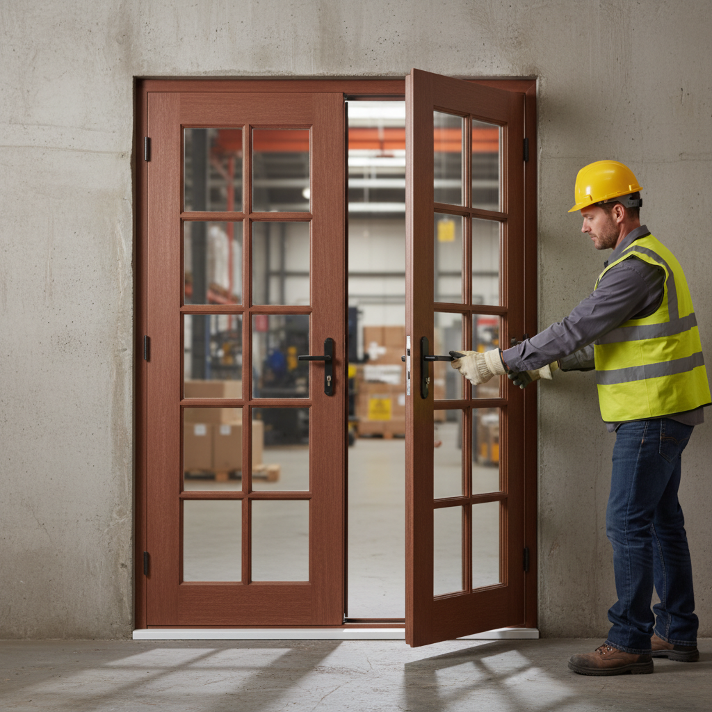Premium Hardwood Unglazed External French Door Pair - Strong Laminated Timber Construction for Custom Glazing