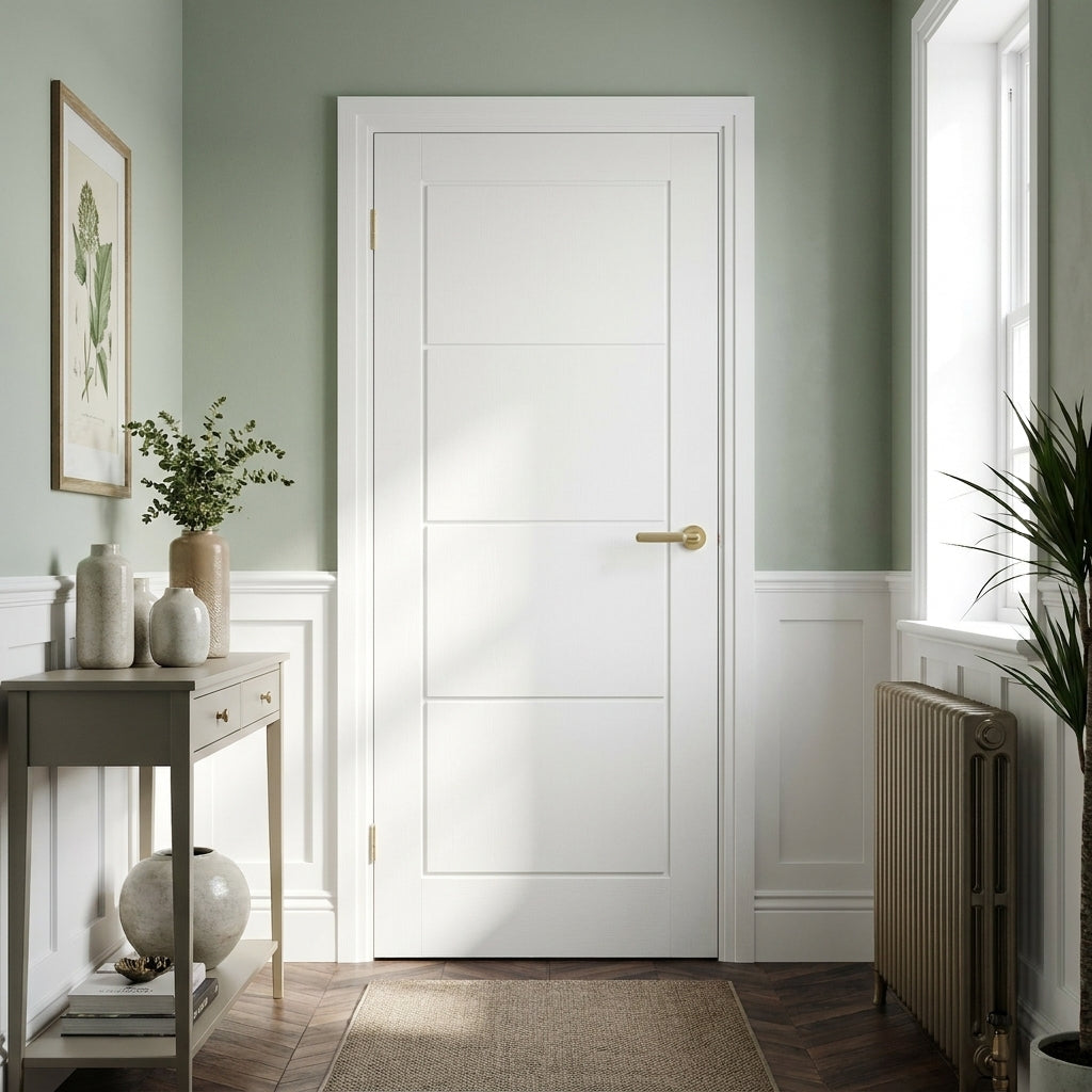 FD30 Fire Rated White Internal Smooth Lifestyle Ladder Door, Moulded Finish