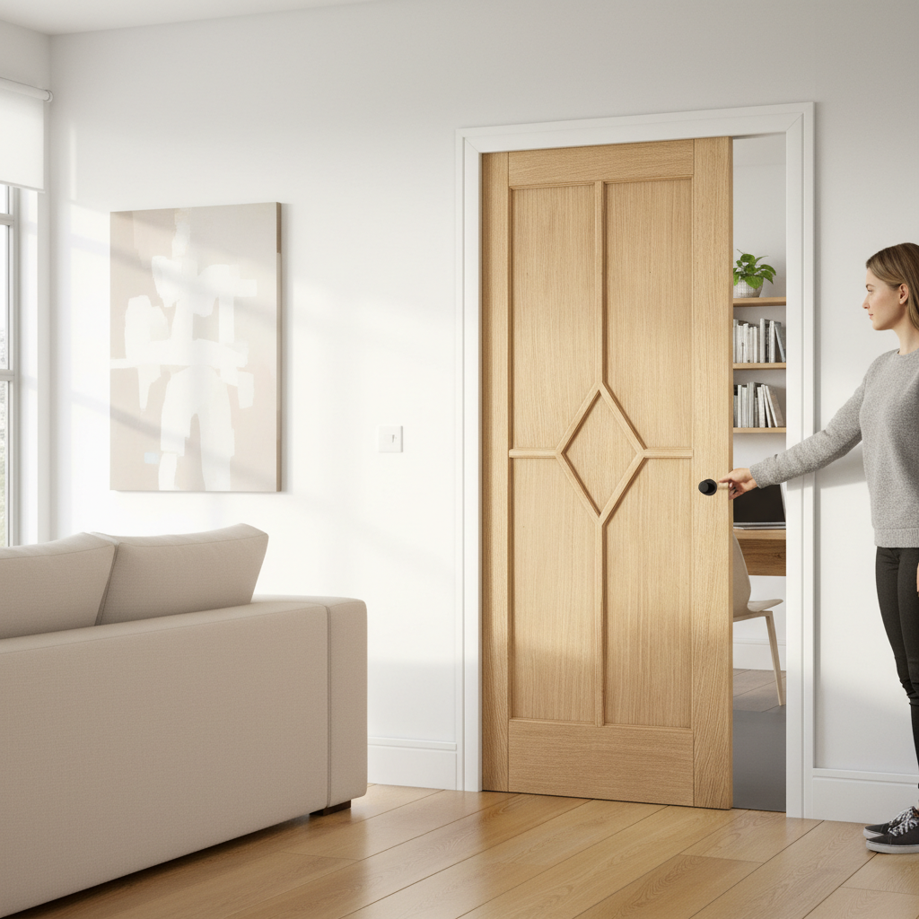 Premium 5 Panel Pocket Door System with Galvanised Steel Frame and Adjustable Features for Modern Spaces