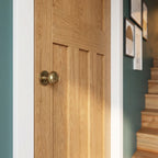 Internal Oak Door 1930's 4 Panel Unfinished Made-to-Measure - detail view