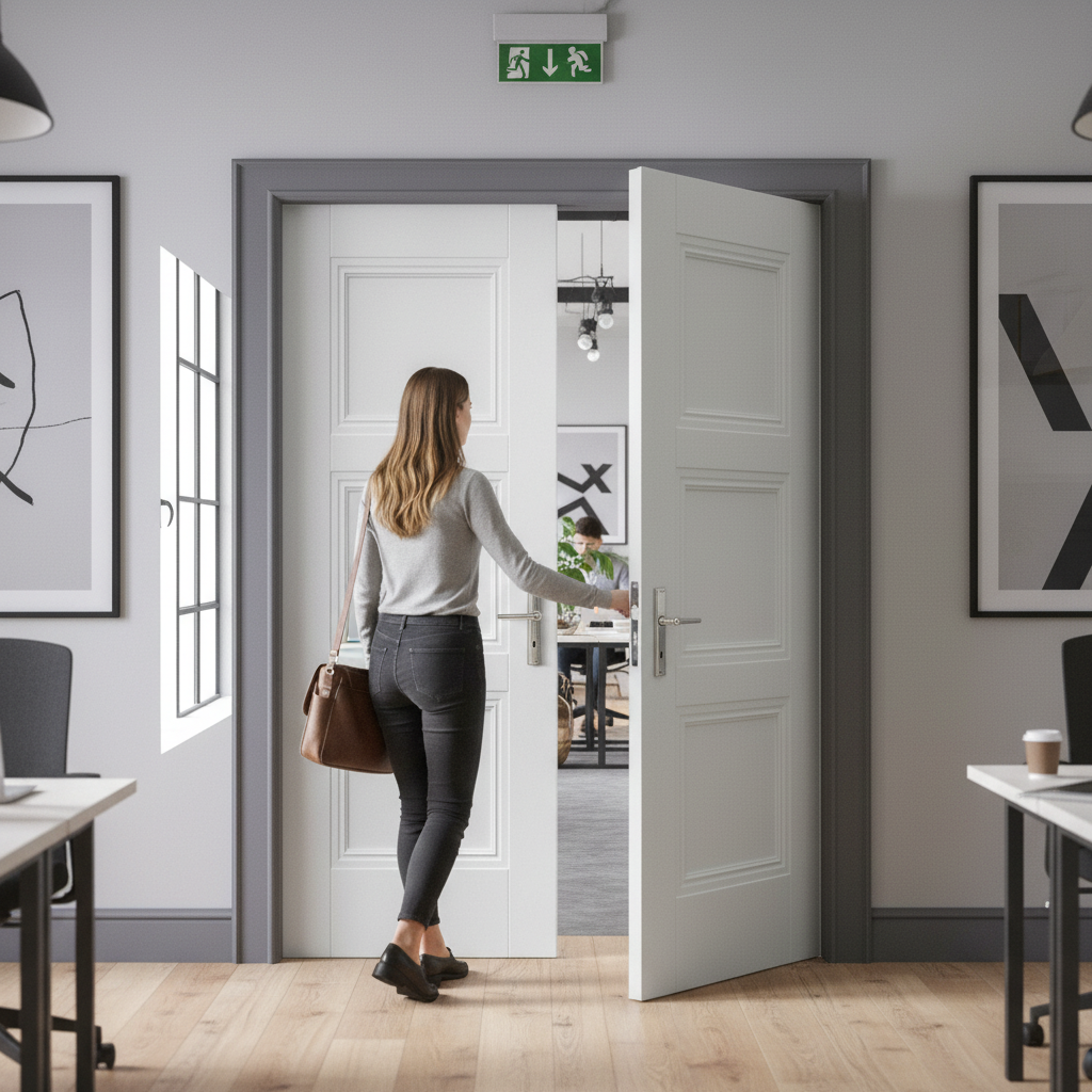 Premium Internal White Primed Elegance Pair Door Set - Sleek Minimalist Design with 35mm Thickness for Modern Interiors