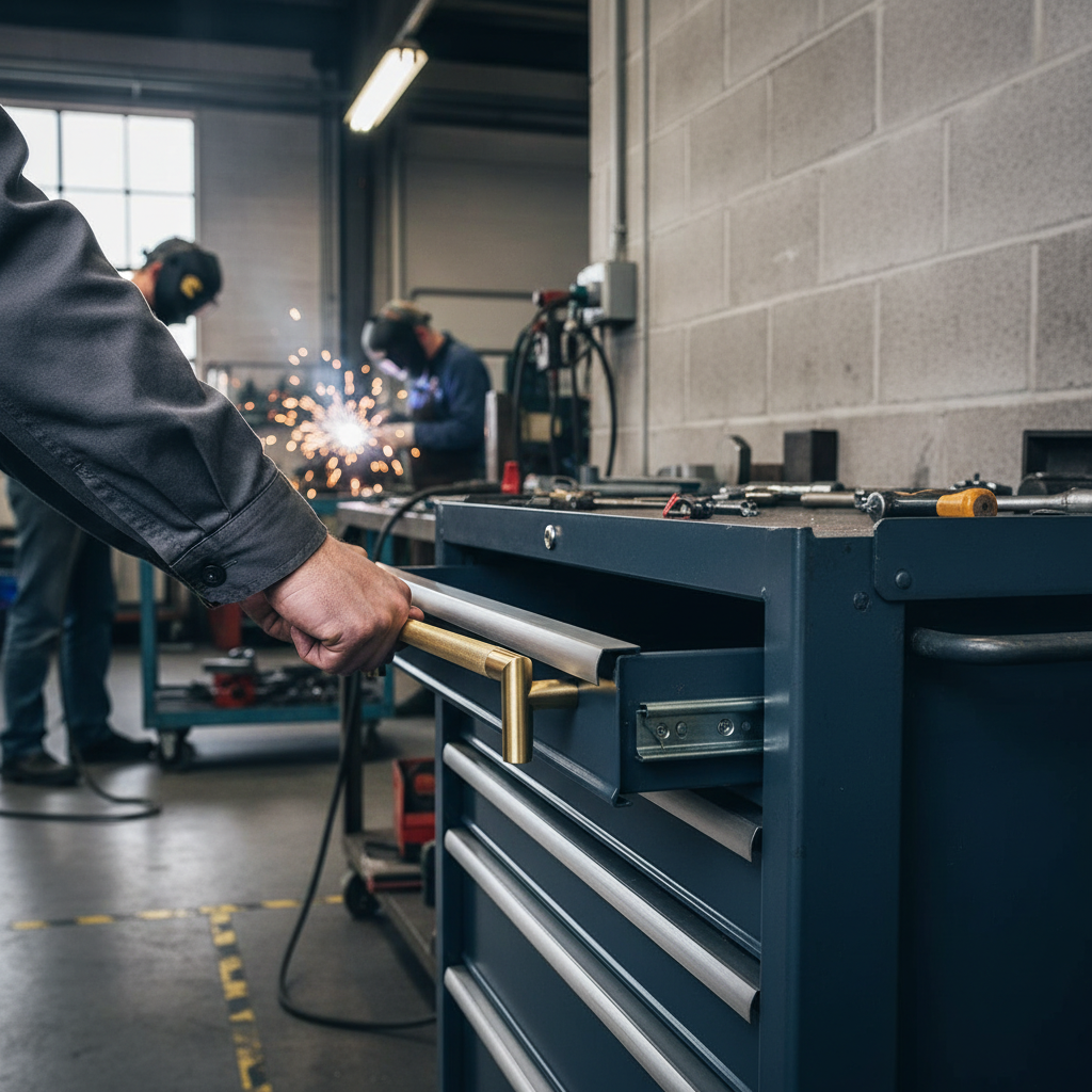 Premium Satin Brass Mitred Knurled Pull Handle 470mm for Modern Interiors - High-Quality Professional Grade for Industrial and Commercial Applications