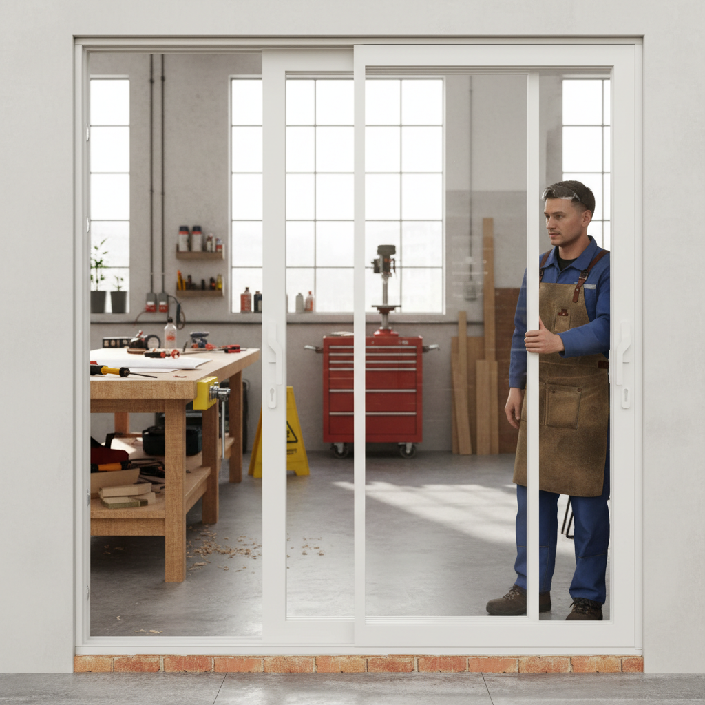 Premium 8ft Inline Sliding Doors with Multi-Point Locking System and Double Glazing for Enhanced Thermal Efficiency