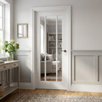 FD30 Rated White Internal Fire Door with Clear Glass, Primed, Solid Core