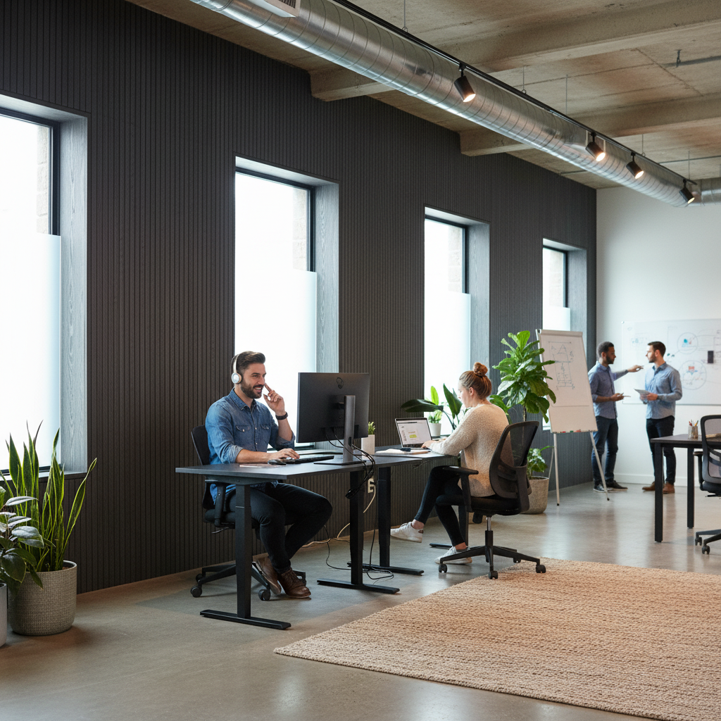 Fully Finished Dark Grey Elevation Acoustic Slat Wall Trim - 2.4m Length for Elegant Interior Design - Image 2
