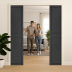 Premium Double Pocket Door Set with Galvanised Steel Frame, Adjustable Jambs, and 15-Year Guarantee for Modern Interiors
