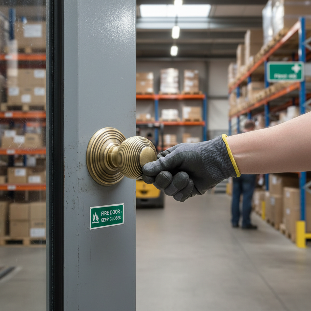 Premium Round Reeded Mortice Fire Door Knob Set with Antique Brass Finish and 10-Year Mechanical Guarantee for Safety and Style