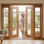 Premium Custom Made Oak French Doors with Clear Glass Panels for Enhanced Light and Style