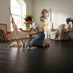 Premium 14mm Engineered Real Wood Flooring - Midnight Black with Matt Lacquer Finish and 4V Bevel Edges