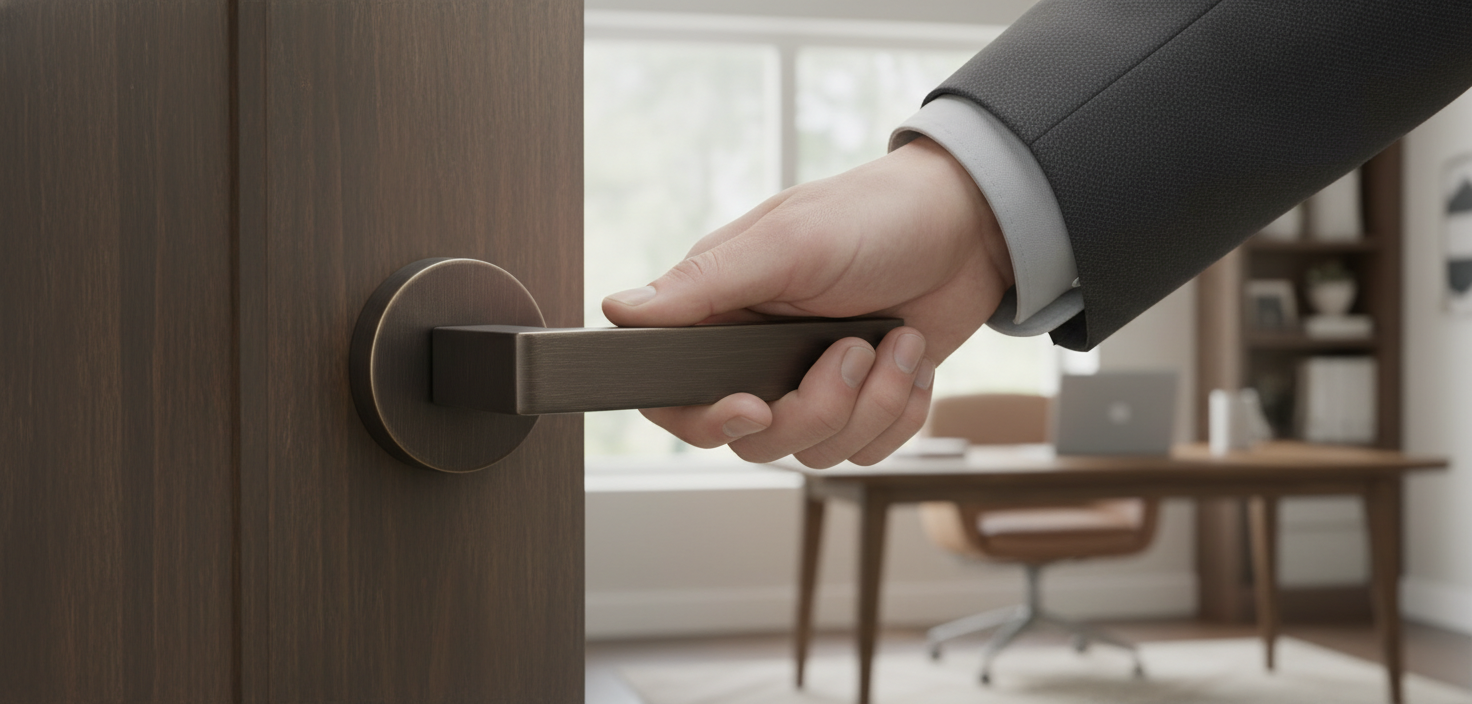 Premium Lever Door Handle on Round Rose - Stylish and Practical for Residential and Commercial Use