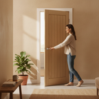 Premium Fully Finished Oak Internal Door with Classic 6-Slat Design and Real Oak Inlays for Strength and Stability