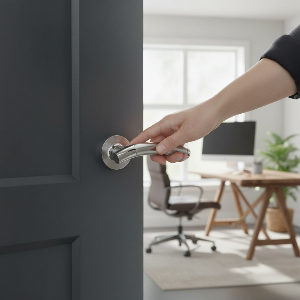 Premium Chrome Lever On Round Rose Handle Set with Stylish Design and Complete Installation Kit