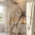 PVC Gloss Shower Wall Panel - Pandora Marble 2400x1000mm Fully Waterproof - detail view