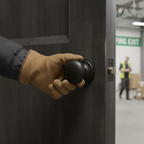 Matt Black Mushroom Mortice Fire Door Knob Set with Hinges and Latch for Enhanced Safety and Modern Style - Image 2