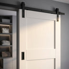 Internal White Primed Sliding Door - Pattern 10 with Solid Engineered Core - detail view