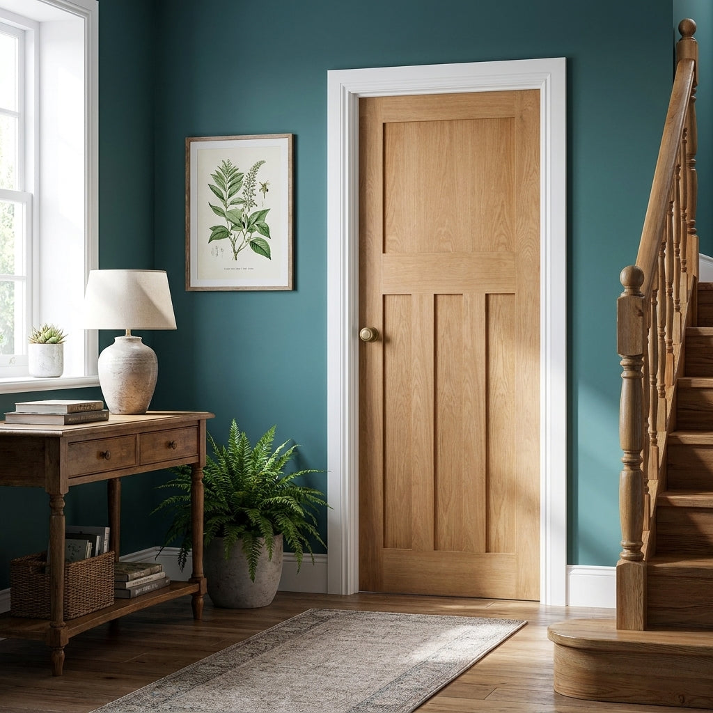Internal Oak Door 1930's 4 Panel Unfinished Made-to-Measure