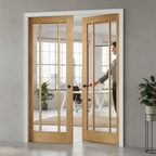 Premium Double Fire Rated Pocket Door Set with Clear Glazed Design and High-Density Fire-Resisting Frame