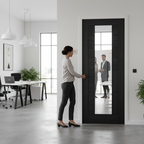 Premium Fully Finished Internal Laminate Ladder Clear Glass Door - Elegant Black Design for Modern Interiors - Image 2