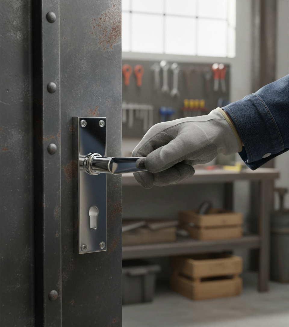 Premium Traditional Style Door Lever Handle on Rectangular Backplate with Keyhole - Available in Latch and Bathroom Turn Options