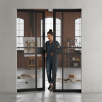 Premium Tinted Glazed Double Pocket Door Set with Galvanized Steel Frame and Adjustable Design for Modern Interiors