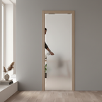 Premium Single Satin Glass Pocket Door System with 8mm Tempered Glass and Space-Saving Design