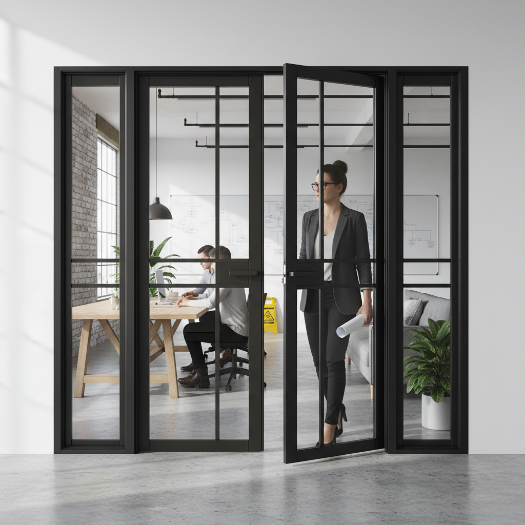 Premium Industrial Room Divider with Clear Safety Glass and Kit Assembly - Dimensions 2031mm Height x 1904mm Width