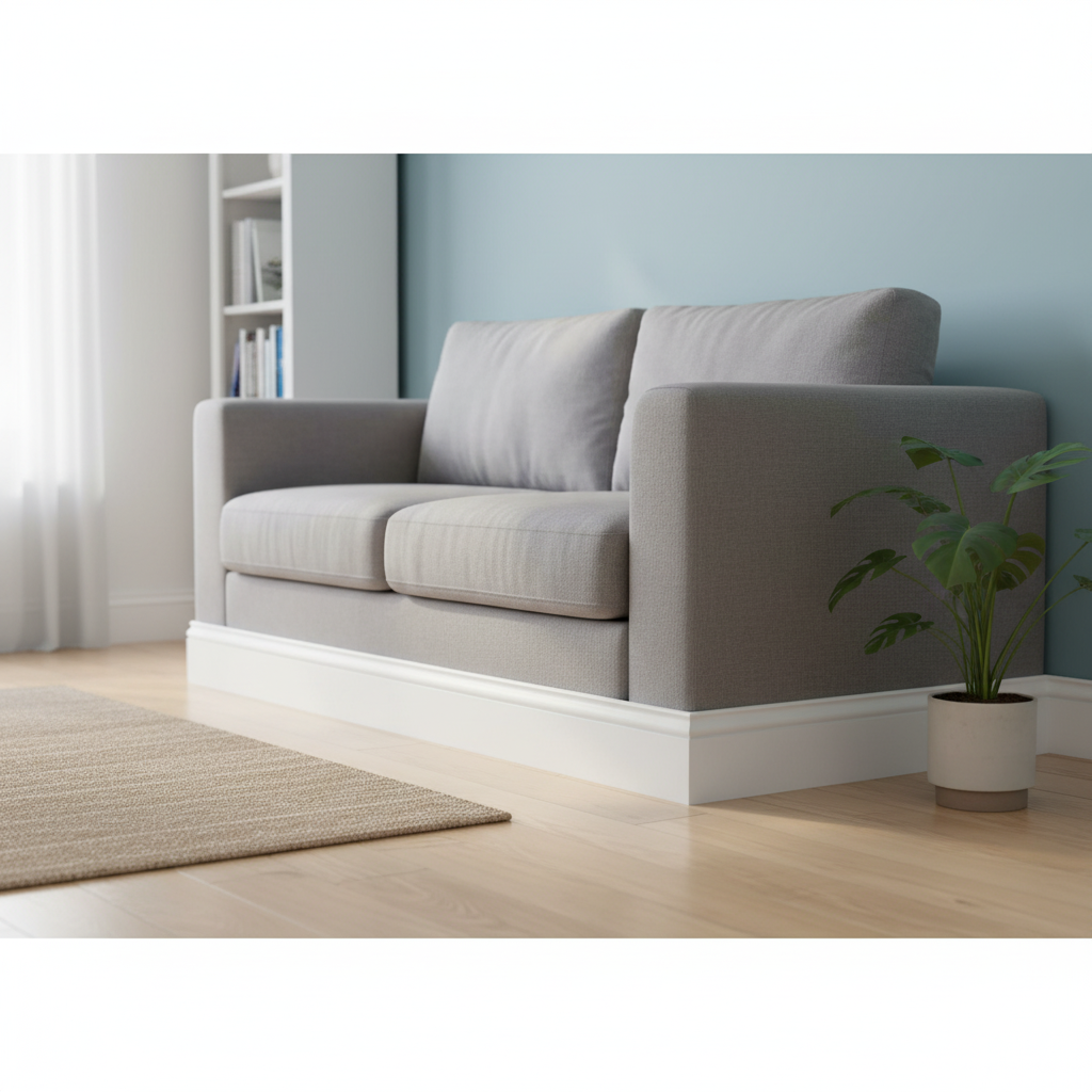 Premium Decorative Skirting Board 2.4m Length, 14mm Thickness, Contemporary Design for Finishing Edges