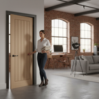 Premium 60 Minute Fire Door with Solid Core, Oak Veneer, and Engineered Construction for Security and Style