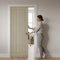 Premium Light Grey Pocket Door Set with Galvanised Steel Frame and Adjustable Jambs for Modern Home Design