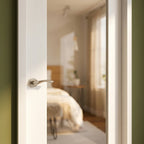 Internal White Door, Made-to-Measure, Primed Finish, 1 Light Clear Glass - detail view