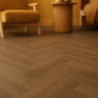 Herringbone Flooring in Dusk Oak - 12mm Comfort Luxe Laminate - detail view