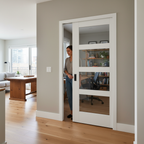Premium Internal Shaker 4 Light Pocket Door Set with Clear Glass Panels for Space Optimization - Image 2