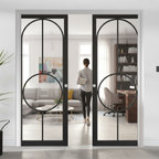 Premium Clear Glazed Double Pocket Door System with Galvanized Steel Frame and Adjustable Features for Modern Spaces