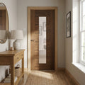 Internal Walnut Door Fully Finished with 1 Light Clear Glass