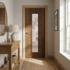 Internal Walnut Door Fully Finished with 1 Light Clear Glass
