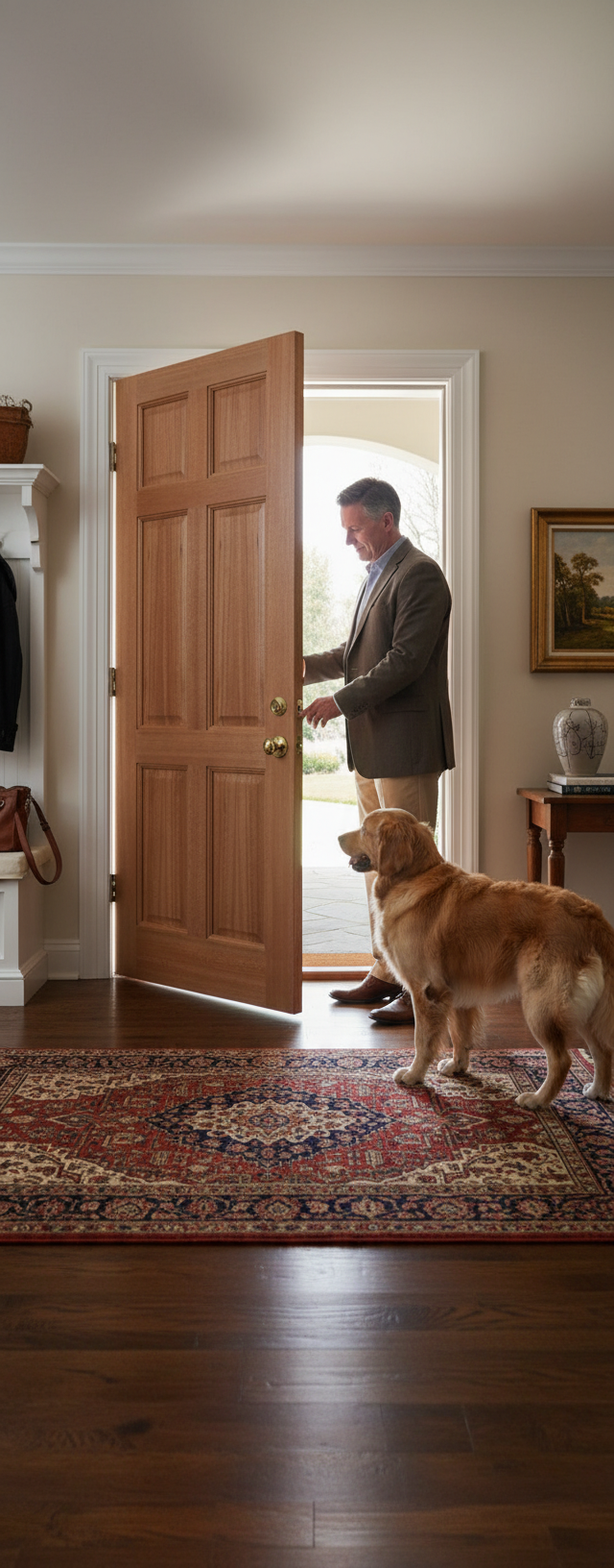 Premium 6 Panel Hardwood External Door with M&T Construction and Raised Panels - High-Quality Professional Grade for Industrial and Commercial Appl...