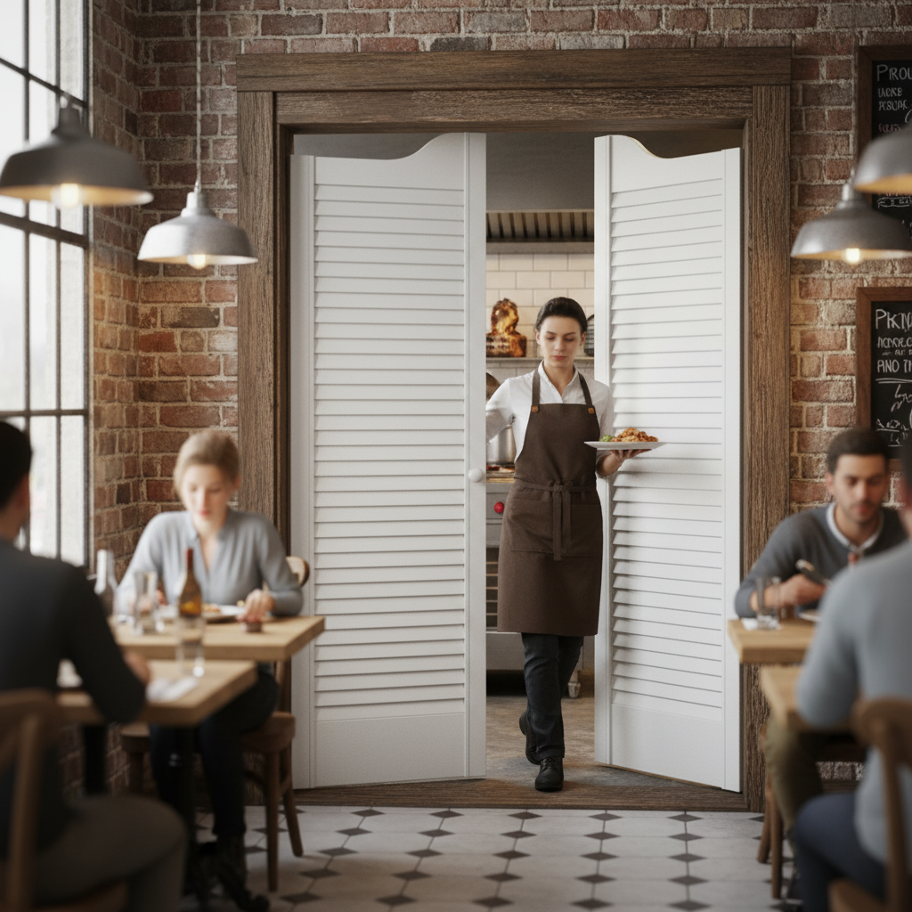 Professional 28mm Thick White Painted Cafe Style Ranch Louvre Door Pair for Ventilation and Airflow