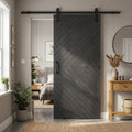Internal Ash Grey Fully Finished Chevron Barn Door with Solid Engineered Core
