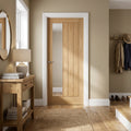 FD30 Fire Rated Oak Internal Door Unfinished with 1 Light Clear Glass
