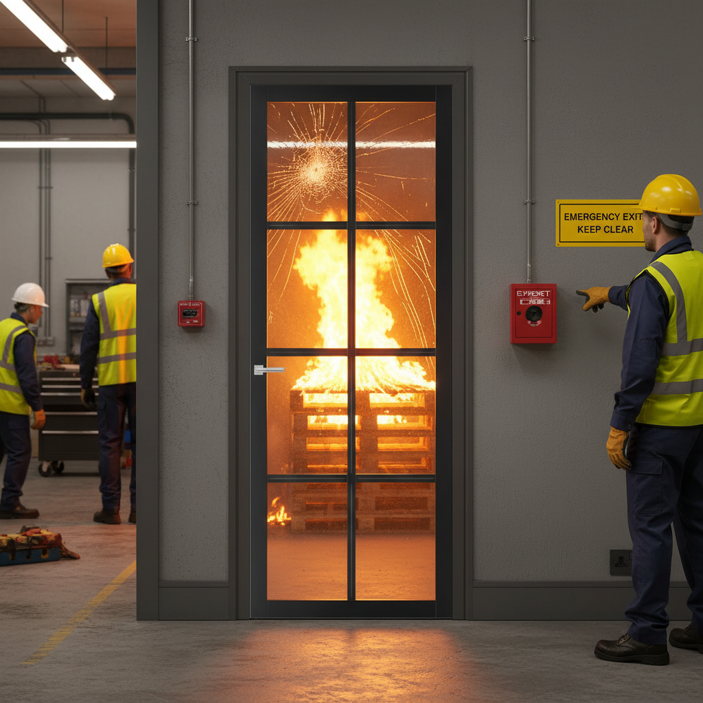 Premium Extra Slim Industrial Fire Door with 30 Minutes Fire Rating and Customizable Options