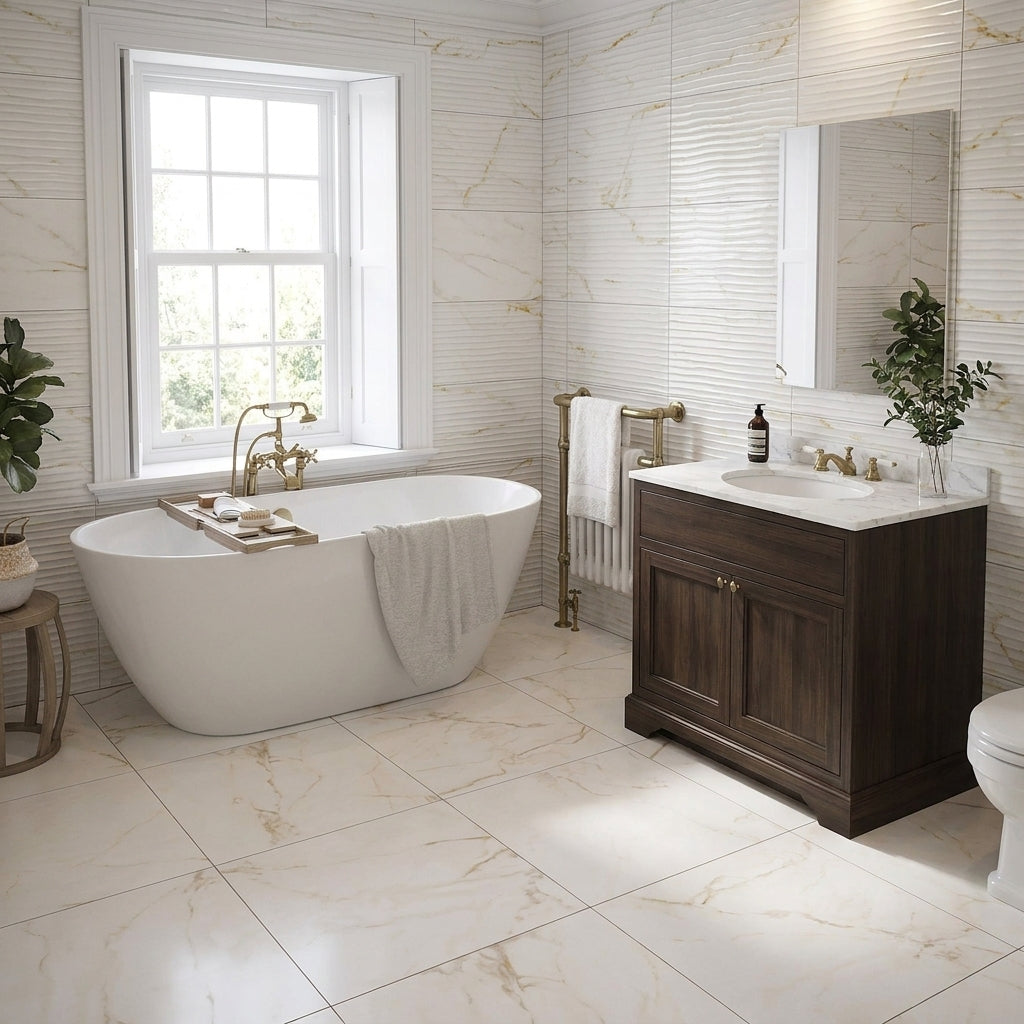 Porcelain Wall and Floor Tile, Smooth Matt Finish, 600 x 600mm, 9.5mm Thick