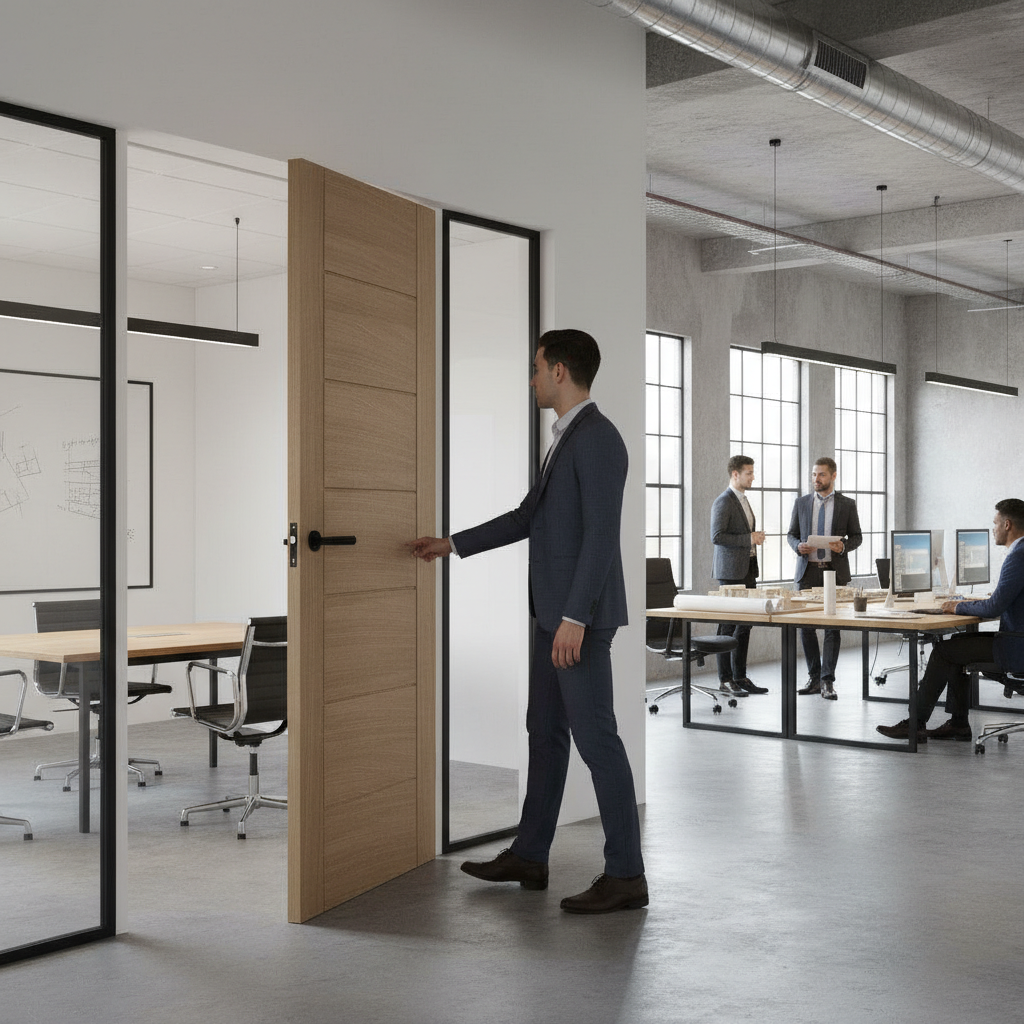 Premium Fully Finished Oak Fire Door with FD30 Rating and Engineered Core for Enhanced Fire Protection