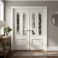 Internal White Door Fully Finished with Clear Glass 3 Panel Belgravia
