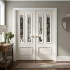 Internal White Door Fully Finished with Clear Glass 3 Panel Belgravia