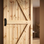 Internal Sliding Barn Door Unfinished Knotty Pine Solid Core - detail view