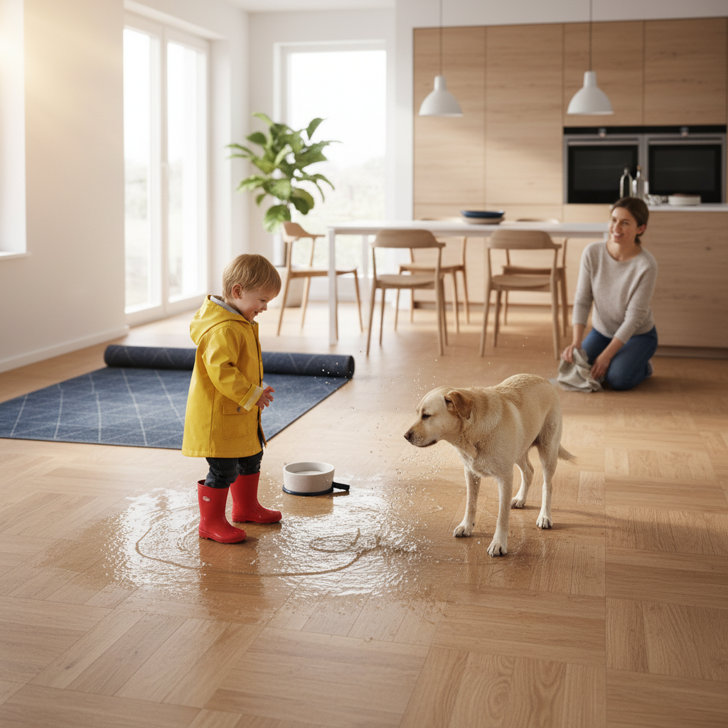 Premium Aqua Pro Oak Milano Water-Resistant 8mm Laminate Flooring with Authentic Wood Texture