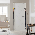 Premium White Internal Door with Bold Grooves - Solid Core, Engineered Construction, and Customizable Size Options