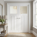 Internal 1930's French Door with 1 Light Obscure Glass, White Primed Finish