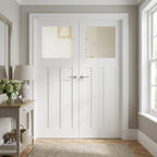 Internal 1930's French Door with 1 Light Obscure Glass, White Primed Finish