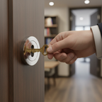 Premium Round Key Escutcheon Pair with Polished Chrome Finish for Modern Interiors - Image 2